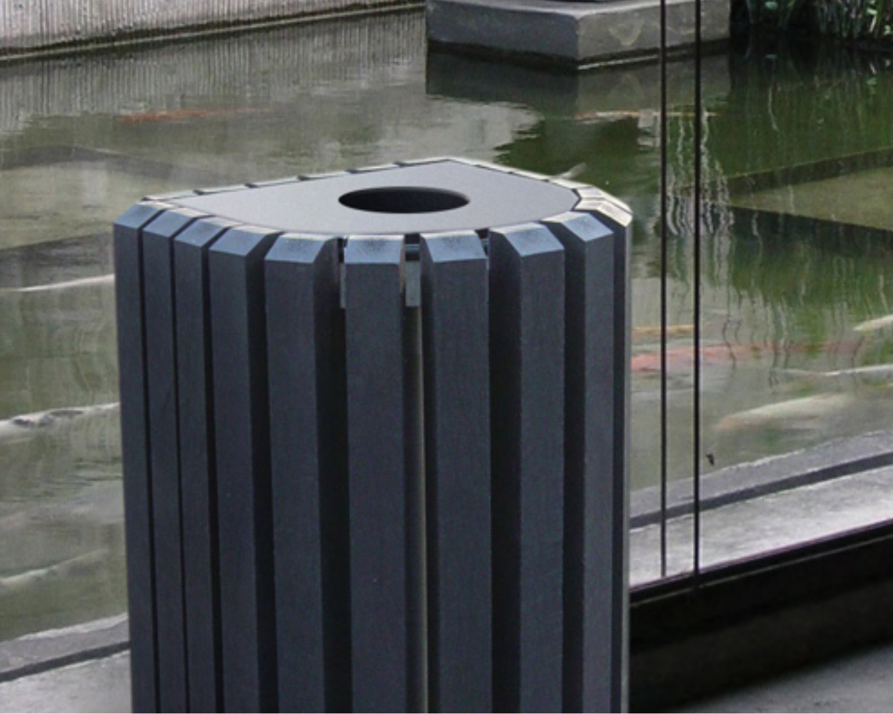 Udendørsskraldespand - Mercure - Plastplanker -  - skraldespand