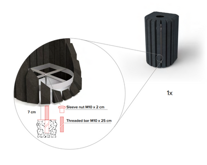 Udendørsskraldespand - Mercure - Plastplanker -  - skraldespand