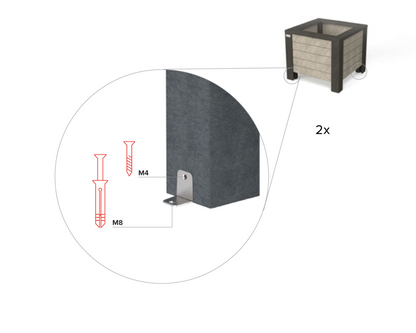 Blomsterkrukke - Milano - Plastplanker -  - Blomsterkrukke