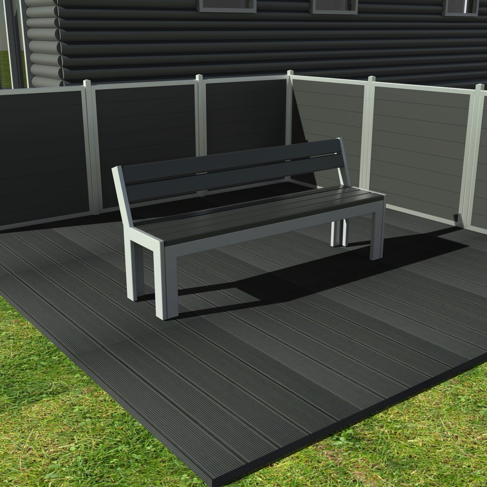 Opalbänk - Med ryggstöd