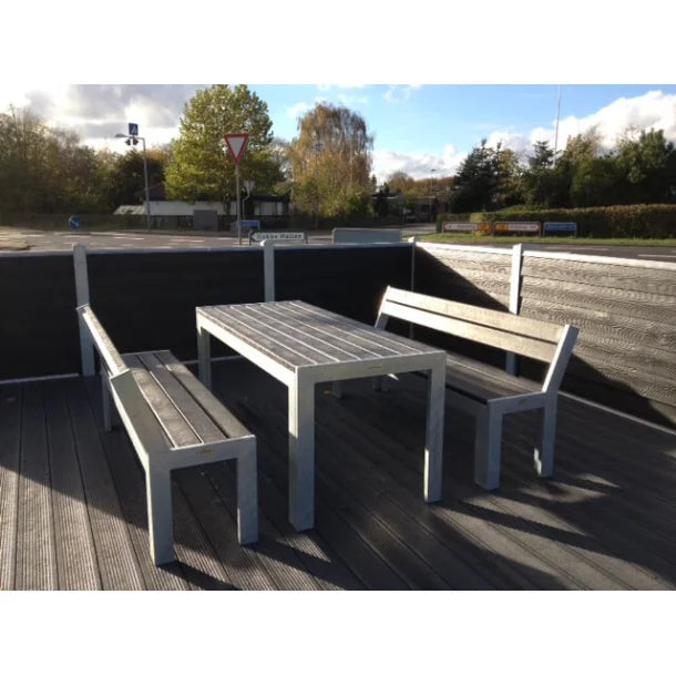 Opal Bænk - Med ryglæn - Plastplanker -  - Bænke