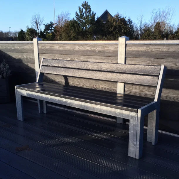 Opal Bænk - Med ryglæn - Plastplanker -  - Bænke