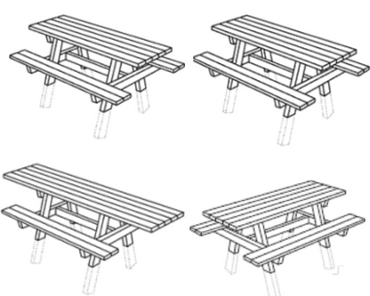 Bord/bænke sæt - Oslo Family (til nedgravning/blød jord) - Plastplanker -  - bord/bænke sæt