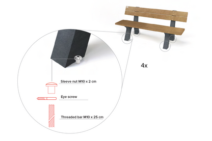 Bænk - Porto - Plastplanker -  - Bænke
