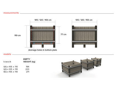 Blomsterkrukke - Versailles - Plastplanker -  - Blomsterkrukke