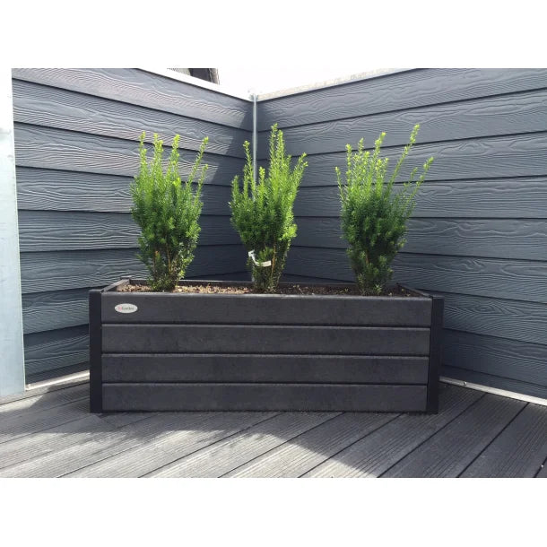 Aflange blomsterkummer - Med hjul - Plastplanker -  - Blomsterkrukke