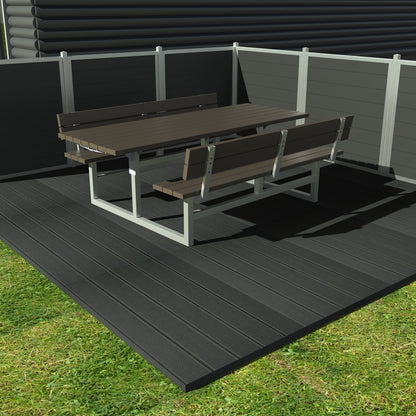 Vedligeholdelsesfrit bord bænkesæt med ryglæn samt genbrugsplastplanker (Handicapvenligt) - Plastplanker -  - bord/bænke sæt