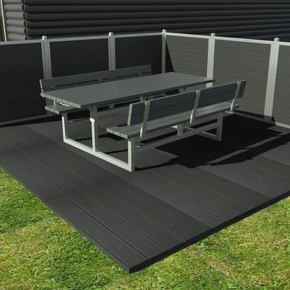 Vedligeholdelsesfrit bord bænkesæt med ryglæn samt genbrugsplastplanker (Handicapvenligt) - Plastplanker -  - bord/bænke sæt