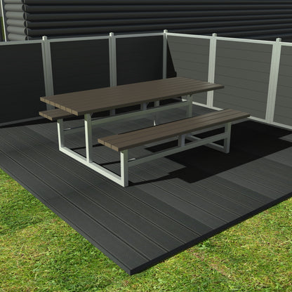 Vedligeholdelsesfrit bord bænkesæt uden ryglæn samt genbrugsplastplanker (handicapvenlig) - Plastplanker -  - bord/bænke sæt