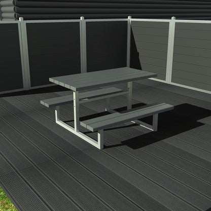 Vedligeholdelsesfrit Junior bord bænkesæt uden ryglæn samt genbrugsplastplanker (Børne bordbænkesæt) - Plastplanker -  - bord/bænke sæt