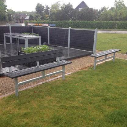 Bænk til nedstøbning - Uden ryglæn - Plastplanker -  - Bænke