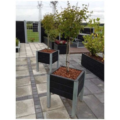 Blomsterkummer - På ben - Med Galv. hjørner - Plastplanker -  - Blomsterkrukke