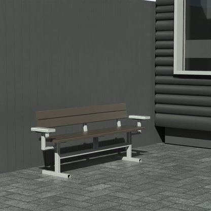 Bænk - Med ryglæn og armlæn - Plastplanker -  - Bænke