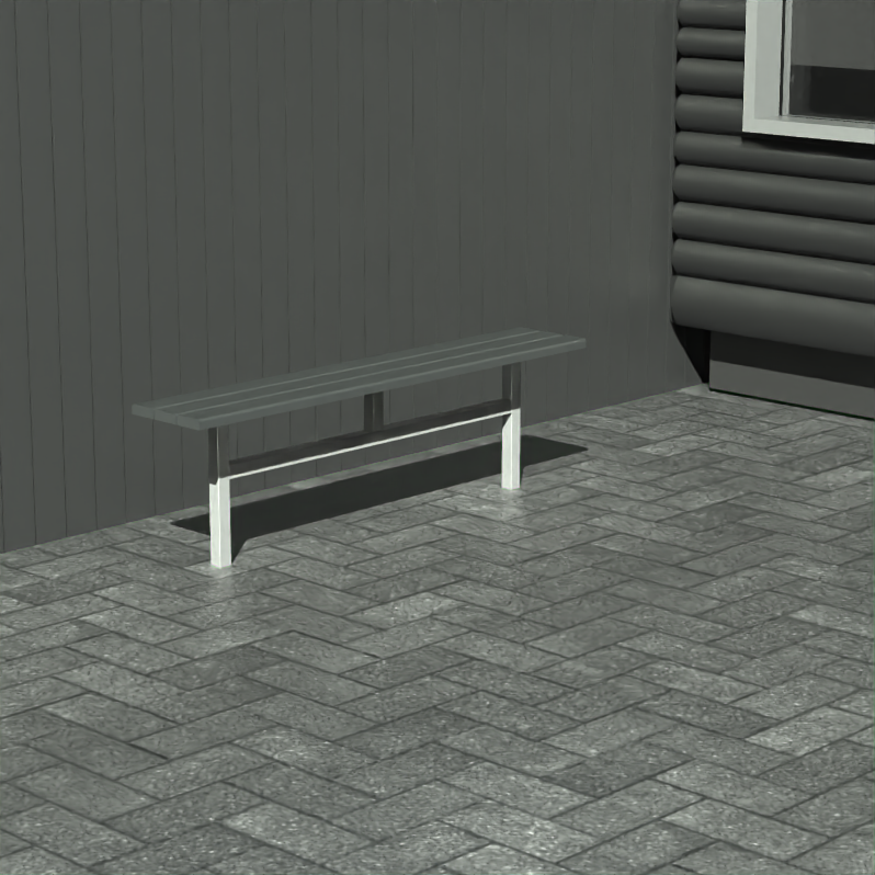 Bænk til nedstøbning - Uden ryglæn - Plastplanker -  - Bænke