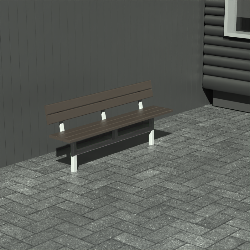 Bænk til nedstøbning - Med ryglæn - Plastplanker -  - Bænke