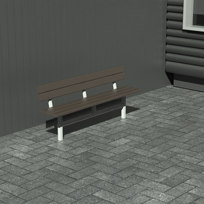 Bænk til nedstøbning - Med ryglæn - Plastplanker -  - Bænke