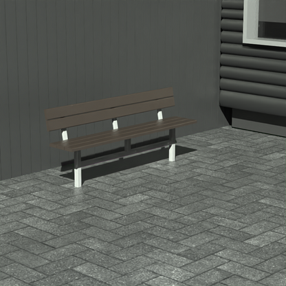 Bænk til nedstøbning - Med ryglæn - Plastplanker -  - Bænke