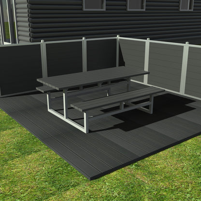 Vedligeholdelsesfrit bord bænkesæt uden ryglæn samt genbrugsplastplanker (handicapvenlig) - Plastplanker -  - bord/bænke sæt