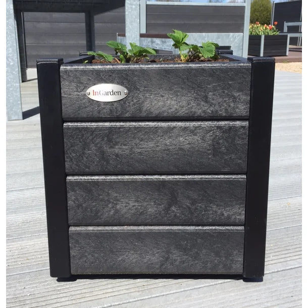 Kvadratiske blomsterkummer - Med Hjul - Plastplanker -  - Blomsterkrukke