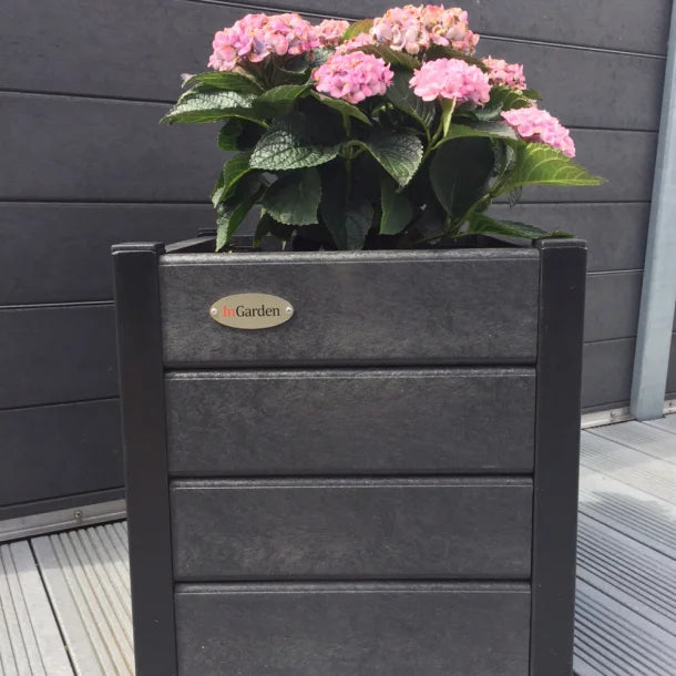 Kvadratiske blomsterkummer - Med Hjul - Plastplanker -  - Blomsterkrukke