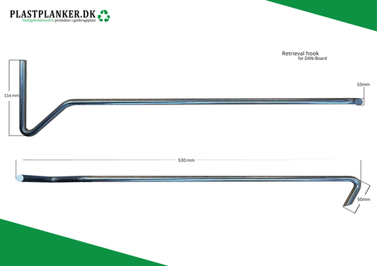 Trækkrog til køreplader - Plastplanker -  - køreplade tilbehør