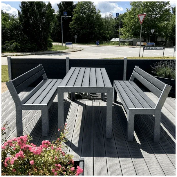 Opal bordsbänkset - med ryggstöd