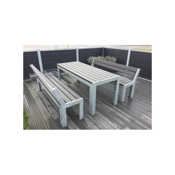 Opal Bord bænkesæt - Med ryglæn - Plastplanker -  - bord/bænke sæt