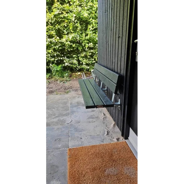 Bænk - Væghængt med ryglæn - Plastplanker -  - Bænke