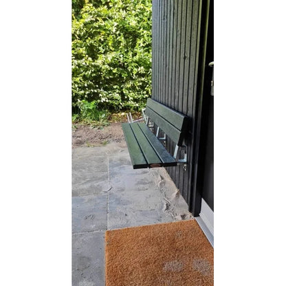 Bænk - Væghængt med ryglæn - Plastplanker -  - Bænke